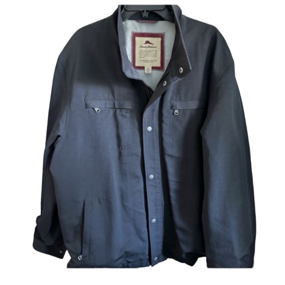 Tommy Bahama Cotton/Nylon Blend Black Jacket XXL casual Everyday water resistant - Picture 2 of 13